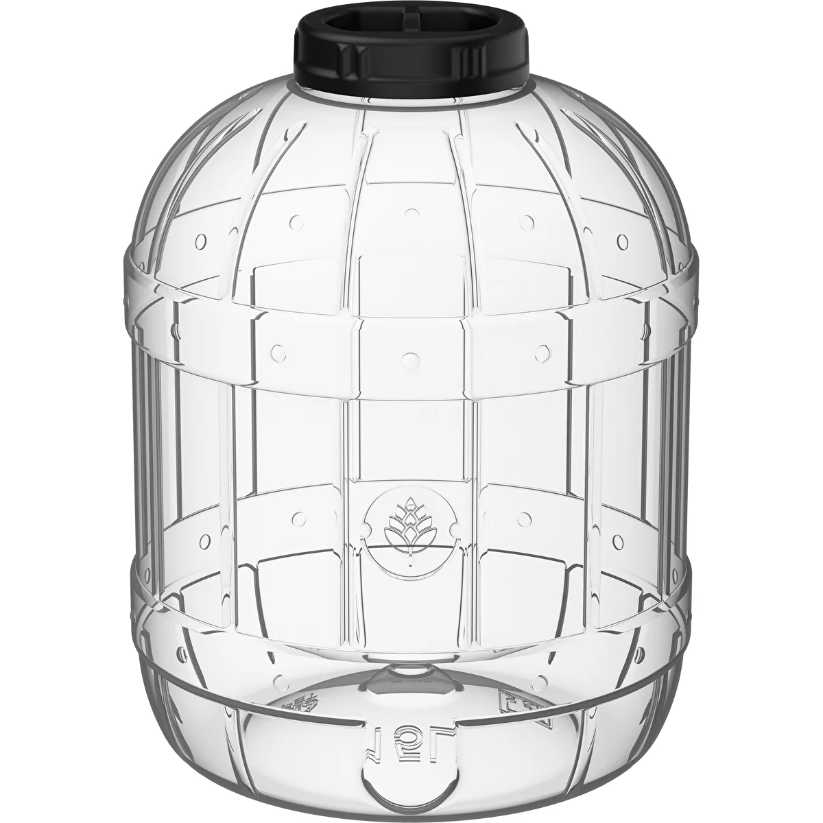 Uknuselig, multifunktionel krukke med sort låg, 15L
