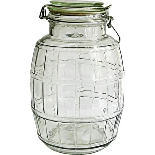 Tøndeformet 2,1 L sylteglas med klips