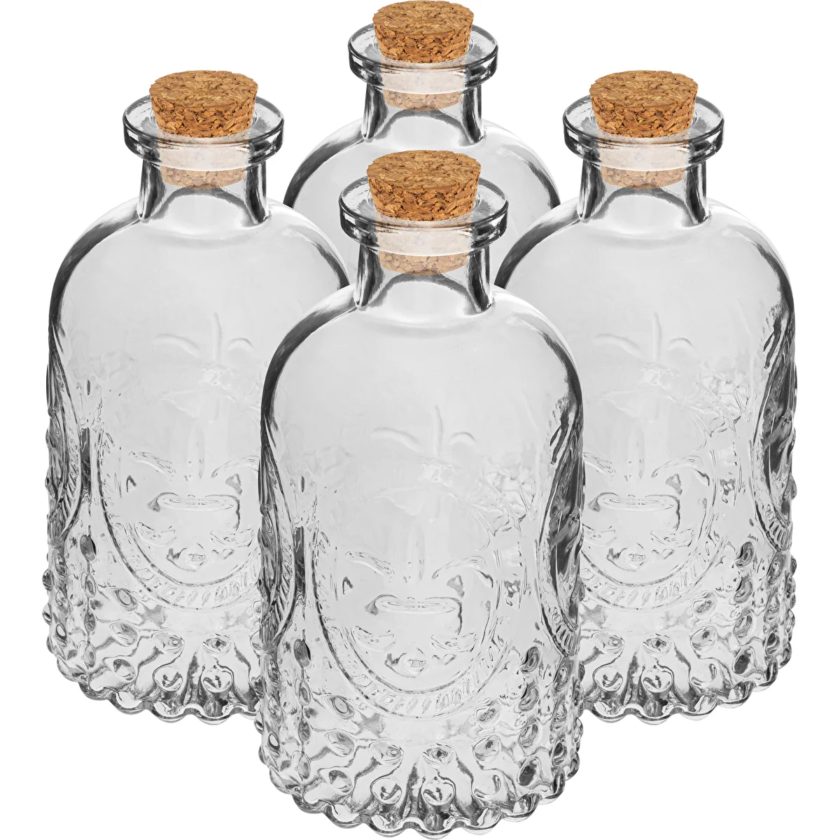 Sæt flasker med propper, 240 ml - 4 stk.