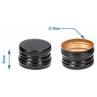 Skruelåg til flasker fi 28/18 mm - sort, 8 stk. – photo 4