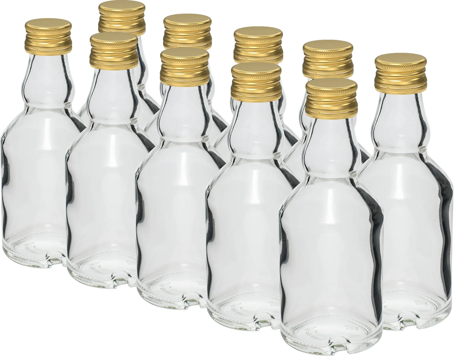 Lille Flaske 50 ml med låg - 10 stk.