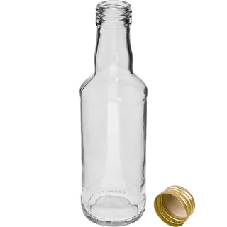 Klassisk spiritusflaske 200 ml, med guldfarvet skruelåg fi 28, 1 stk. – photo 2