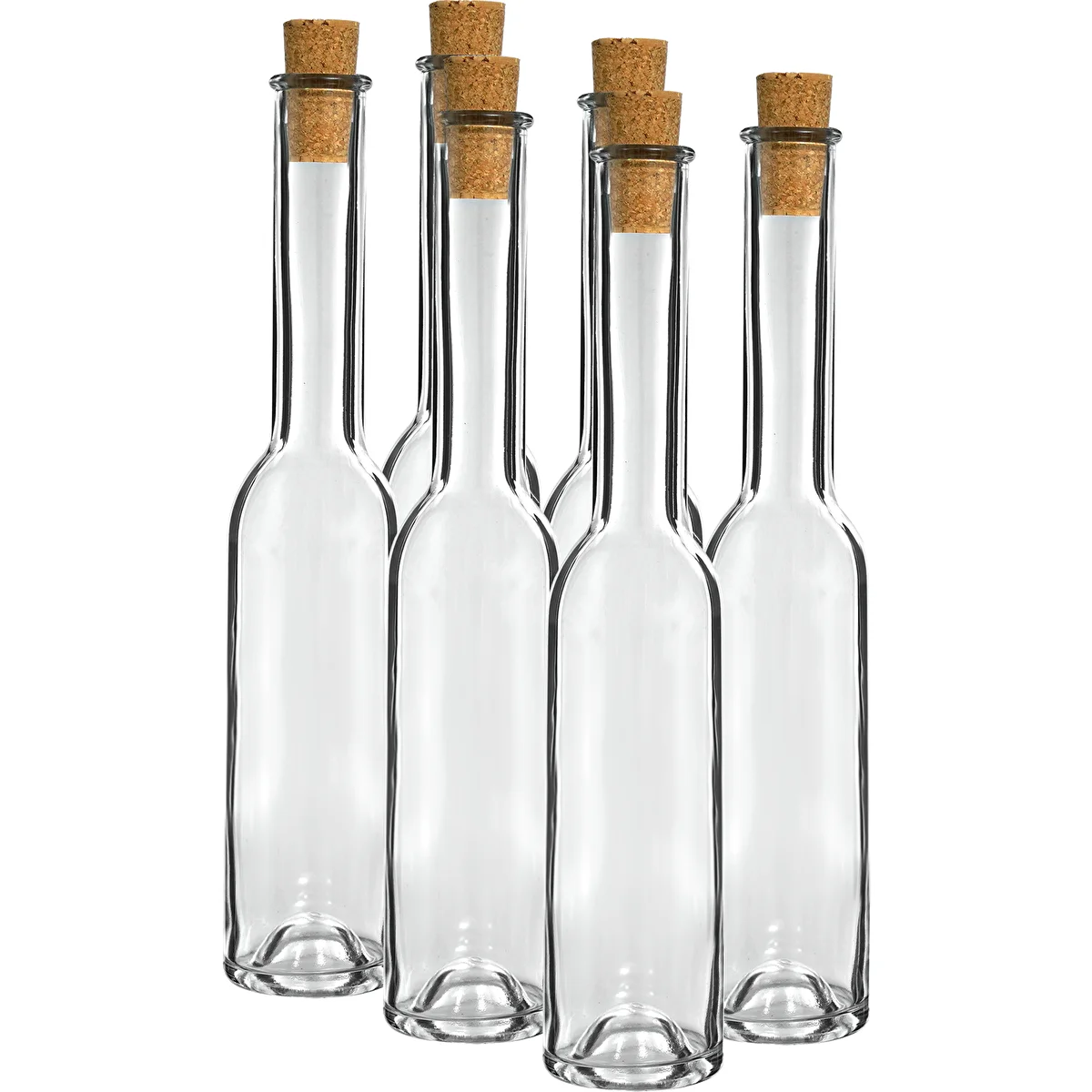 Flaske til likør 200 ml 6 stk. + 6 propper 23/18