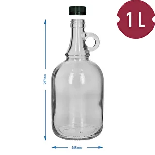 Gallone flaske 1L uden flet, med skruelåg – photo 4