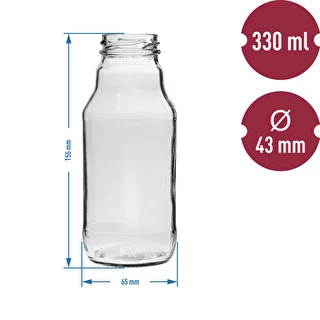 TO flaske til juice 330 ml med låg fi 43 - 6 stk. – photo 4