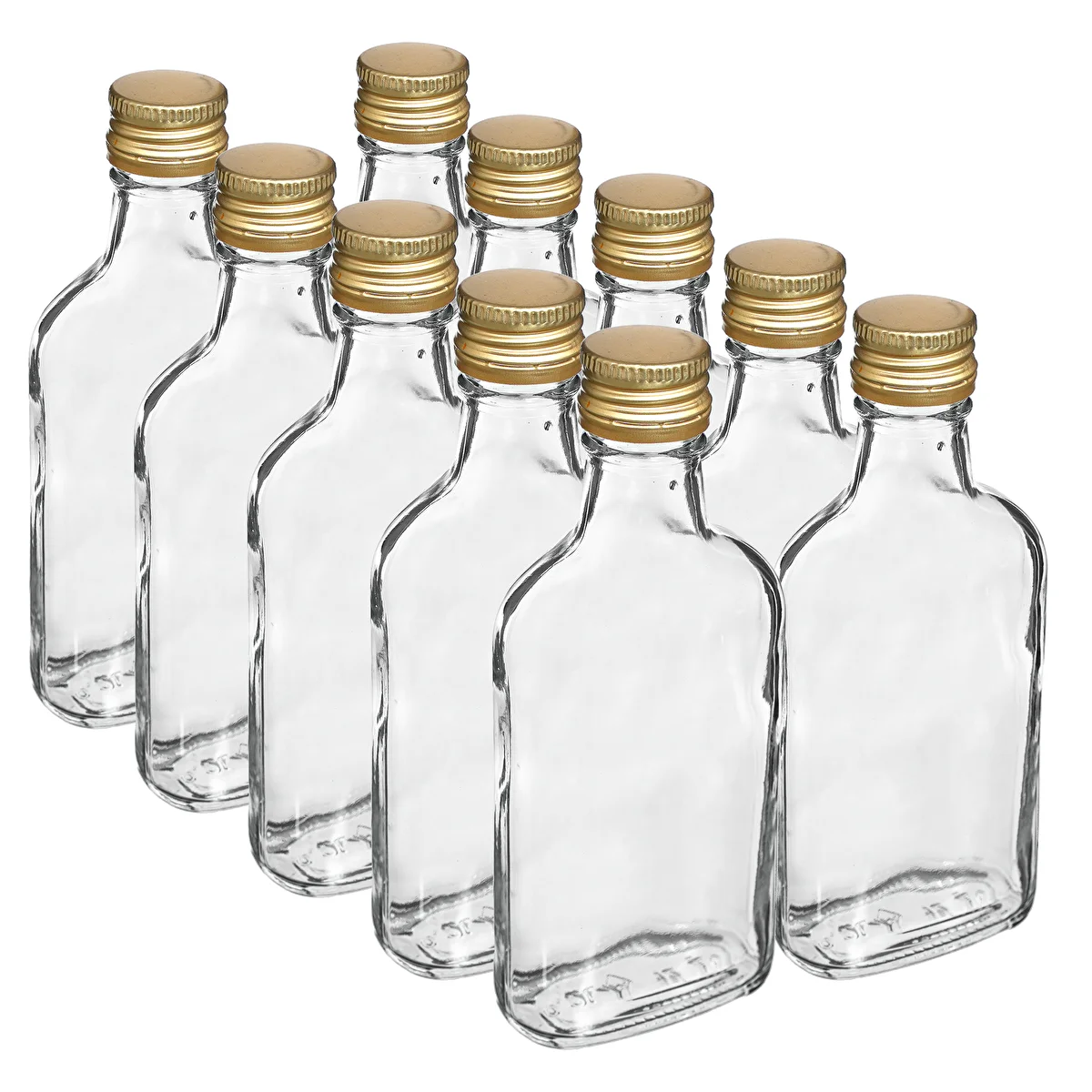 Flaske til likører lommelærke med skruelåg 200 ml 10 stk