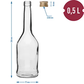Napoleon flaske 500 ml med skruelåg fi28, 6 stk – photo 7