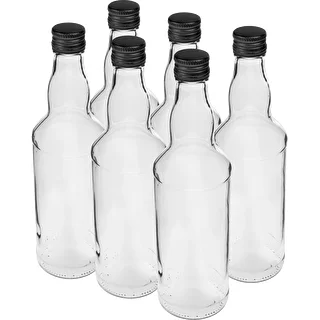Flaske 500 ml til vodka, med sort skruelåg, 6 stk. – photo 1