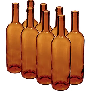 Vinflaske 0,75 L brun - pakke med 8 stk.