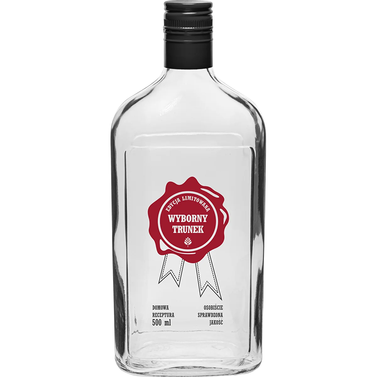 Flaske 500 ml med skruelåg, tryk „Wyborny Trunek”, 1 stk.