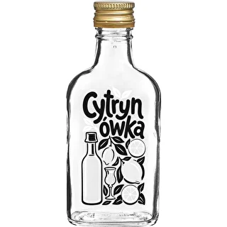 Lommelærke-flaske 200 ml med skruelåg og tryk "Cytrynówka" – design 1 – photo 1