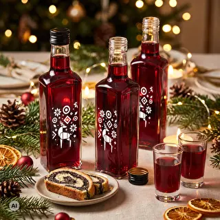 Flaske Receptura, 250 ml med skruelåg – Julerensdyr – photo 6