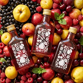Lommelærkeflaske 200 ml med skruelåg og print "Frugter", motiv 2 – photo 3