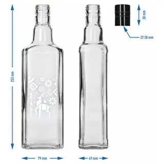 Tynktura-flaske, 500 ml med skruelåg – Julerensdyr – photo 5
