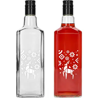 Tynktura-flaske, 500 ml med skruelåg – Julerensdyr – photo 2
