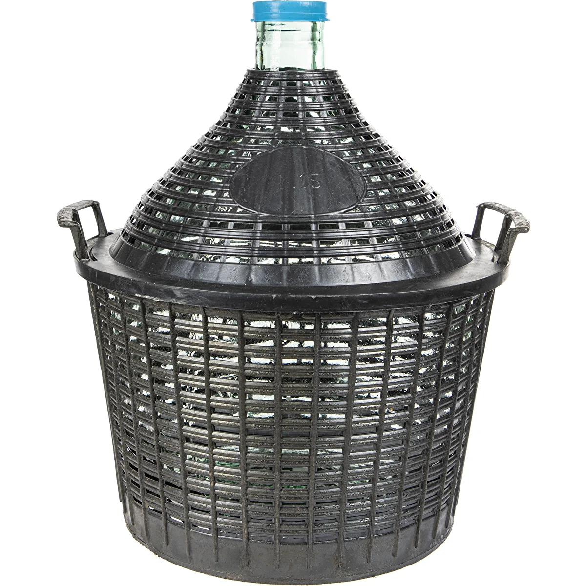 Vinballon 15 L i plastikkurv
