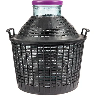 Vinballon 15 L med bred hals i plastikkurv – photo 1