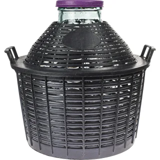 Vinballon 25 L med bred hals i plastikkurv – photo 1