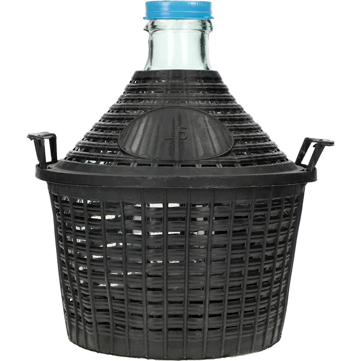 Vinballon 5L i plastikkurv