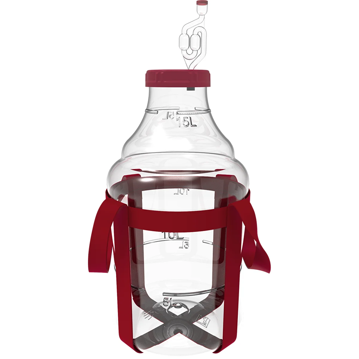 Let, brudsikker vinballon med seler, 15 L