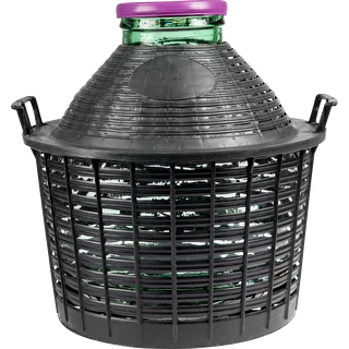 Vinballon 20 L med bred hals i plastikkurv – photo 1