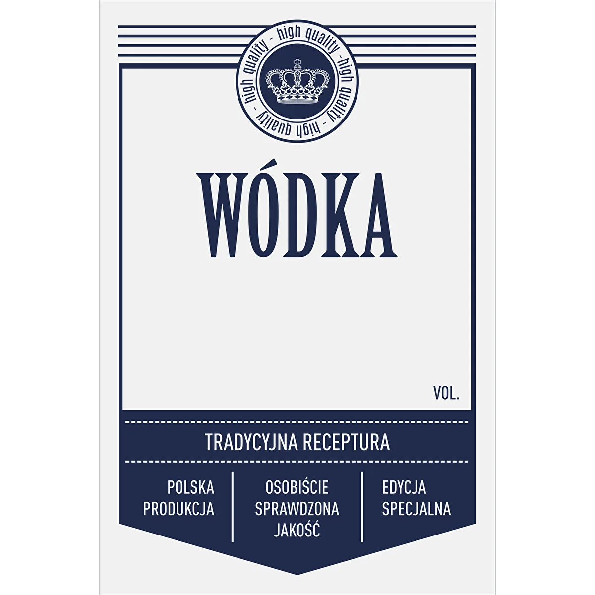 Selvklæbende etiketter 60x90 mm til flasker, vodka, hvide, 20 stk.