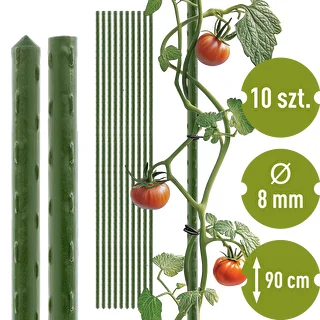 Havepinde Bioogród – belagt stål, 0,9 m, fi 8 mm, 10 stk.