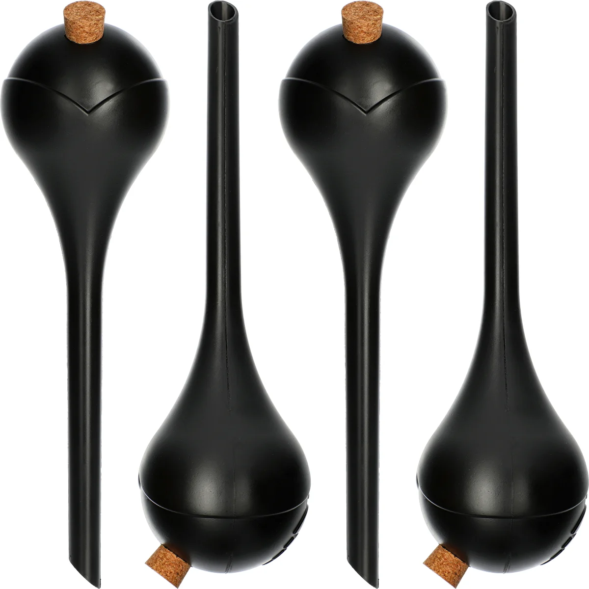 Vandingskugler til planter, sorte matte, med prop, 400ml, 4 stk.