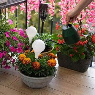 Vandingskugler til planter, hvide halvgennemsigtige med prop, 400ml, 4 stk. – photo 9