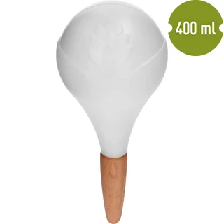 Vandingskugle til planter, mat hvid med keramisk fod, 400ml – photo 2
