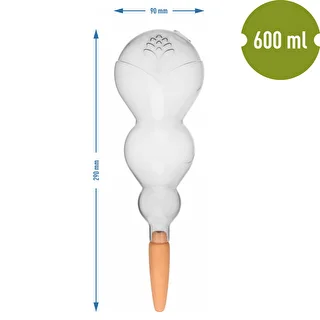 Tredobbelt vandingskugle (trekammer), gennemsigtig klar, med keramisk fod, 600 ml – photo 5