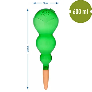 Tredobbelt vandingskugle (trekammer), gennemsigtig grøn med keramisk fod, 600ml – photo 5