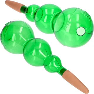 Tredobbelt vandingskugle (trekammer), gennemsigtig grøn med keramisk fod, 600ml – photo 2