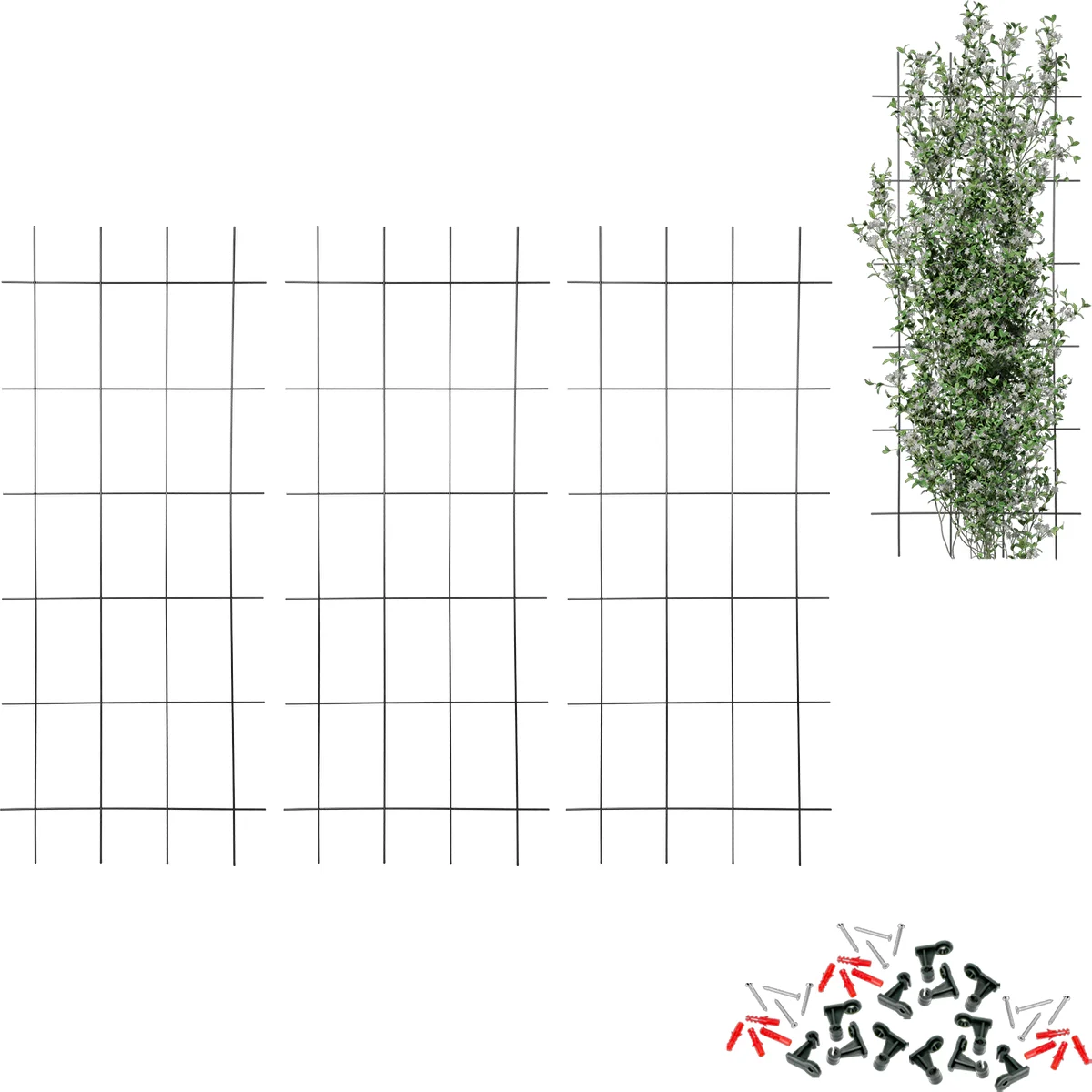 Planteunderstøttelse - gitter (150cm x 60cm) 3 stykker