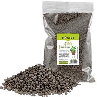 Leca til potteplanter, havebrug og skov i glas, 4-10 mm, 2L