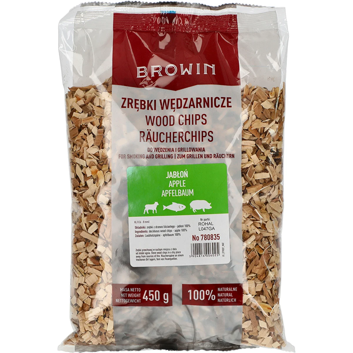 Rygeflis til røgning/grill, æble, 450 g, kl. 8