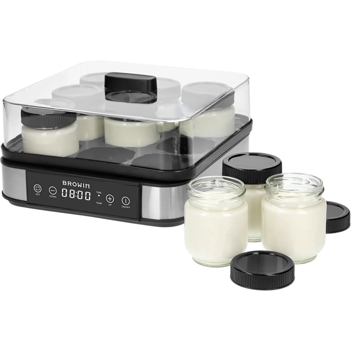 Yoghurtmaskine med termostat, 9 glas, 1,6 L