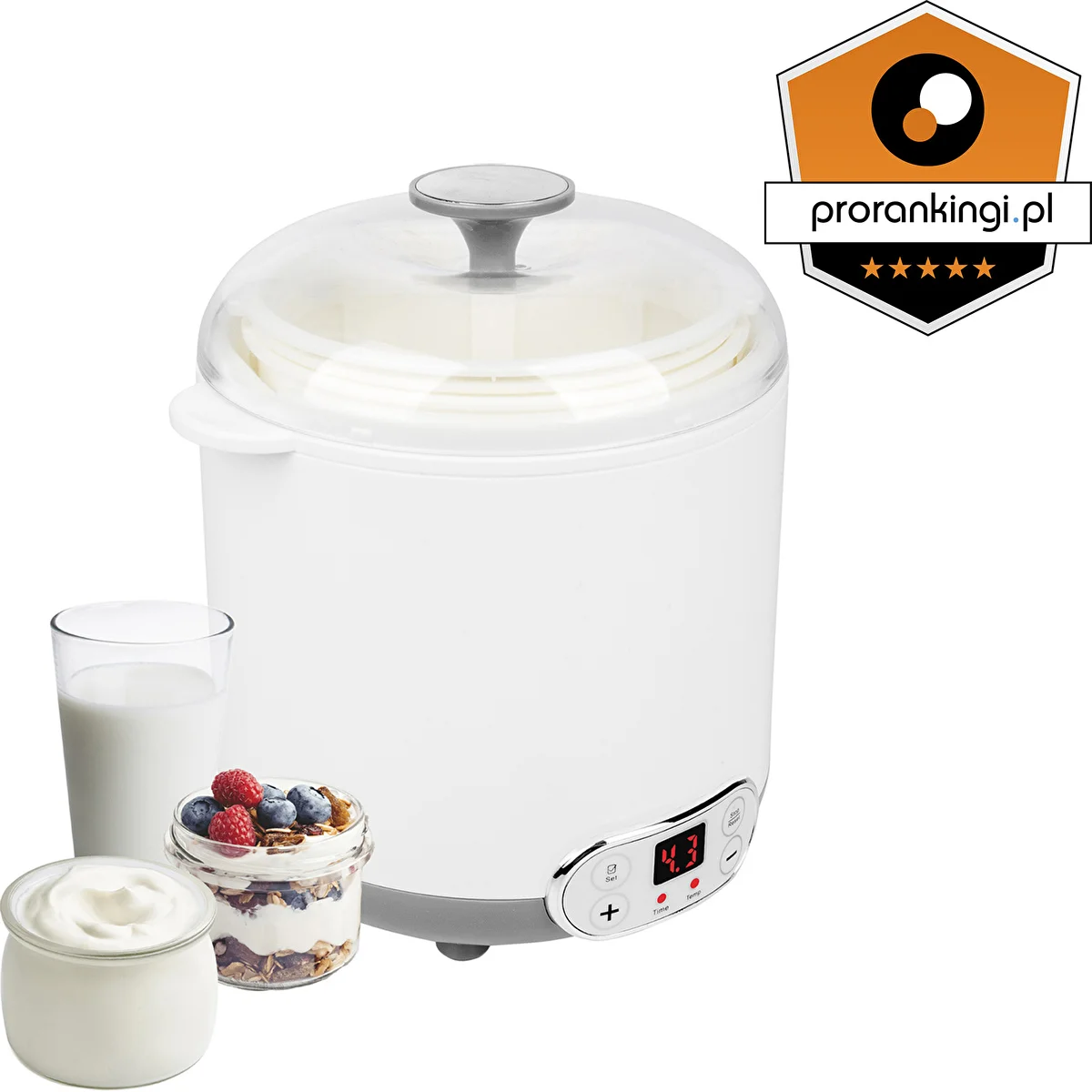 Oste-yoghurtmaskine med termostat 1,5 L