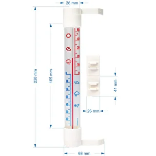 Udendørs termometer med transparent skala (-70°C til +50°C) 23cm mix – photo 2