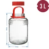 3 L krukke med plastiklåg - 6 