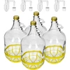 4 x Dame 5L med prop, gæringsrør, låg og kurv - 2 