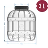 Brudsikker, multifunktionel krukke med sort låg, 3L - 4 