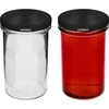 Enkel krukke 545ml (fi 82) - med sort låg, 6 stk. - 5 
