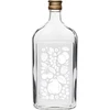 Flad glasflaske 500 ml med skruelåg og motiv "Frugter" – design 2 - 13 