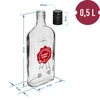 Flaske 0,5 L med låg og 2-farvet tryk Udmærket Drik - 4 stk. - 8 