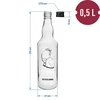 Flaske 0,5 L med låg og tryk Citronlikør 4 stk - 6 