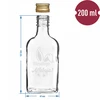 Flaske 200ml med skruelåg, tryk KANINØRER 6stk - 6 