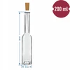 Flaske til likør 200 ml 6 stk. + 6 propper 23/18 - 7 