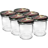 Glas 350 ml med farvet låg - 6 stk.  - 1 