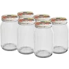 Glas TO 900 ml med farvet låg fi82/6 - 6 stk.  - 1 